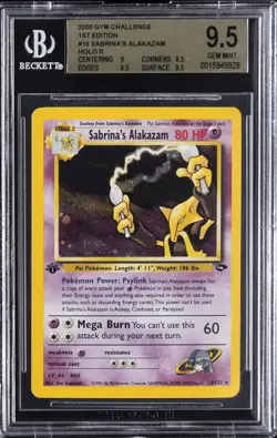 2000 POKEMON GYM CHALLENGE 1ST ED HOLO R #16 SABRINA'S ALAKAZAM BGS 9.5 - Image 1
