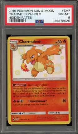 Pokemon Charmeleon Hidden Fates Holo Rare #SV7 PSA 8 - Image 1