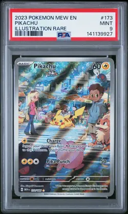 2023 POKEMON MEW EN-151 ILLUSTRATION RARE #173 PIKACHU PSA 9 - Image 1