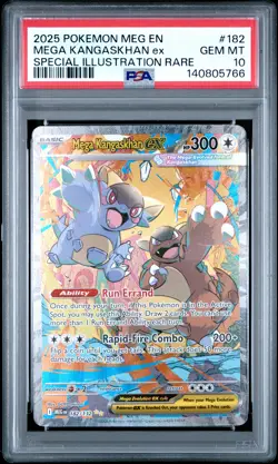 2025 POKEMON MEG SPECIAL ILLUSTRATION RARE #182 MEGA KANGASKHAN EX PSA 10 - Image 1