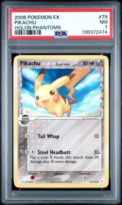 2006 POKEMON EX HOLON PHANTOMS #79 PIKACHU PSA 7 - Image 1
