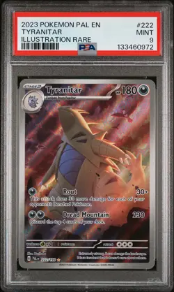 2023 POKEMON PAL EN-PALDEA EVOLVED ILLUSTRATION RARE #222 TYRANITAR PSA 9 - Image 1