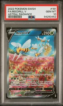 Pokemon Beedrill V 2022 SWSH Astral Radiance #161 FA PSA 10 - Image 1