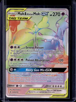 2019 Pokemon Sun & Moon Unbroken Bonds Muk Alolan Tag Team #220/214 - Image 1