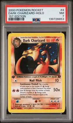 2000 Pokemon Rocket 1st Edition #4 Dark Charizard Holo PSA 7 FRESHLY GRADED - Image 1