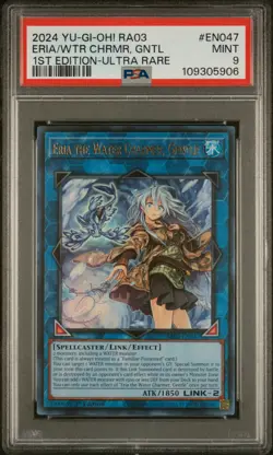 2024 YU-GI-OH! RA03-QUARTER CENTURY BONANZA ERIA THE WATER CHARMER, GENTLE PSA 9 - Image 1