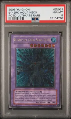 Elemental Hero Aqua Neos POTD-EN031 EURO Ultimate Rare Yugioh PSA 8 *710 - Image 1