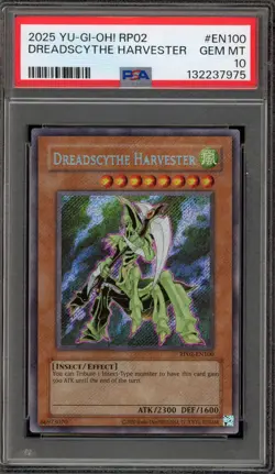 Yu-Gi-Oh! Dreadscythe Harvester 2025 Retro Pk. 2 Secret Rare RP02-EN100 PSA 10 - Image 1