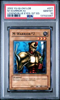 2002 YU-GI-OH! LOB-LEGEND OF BLUE EYES WHITE DRAGON 1ST ED M-WARRIOR #2 PSA 10 - Image 1