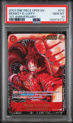 2023 ONE PIECE OP05-AWAKENING OF THE NEW ERA 1ST ANV #012 MONKEY D. LUFFY PSA 10 - Image 1