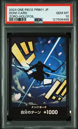 2024 ONE PIECE JAPANESE PRB01 RORONOA ZORO-FOIL DON!! CARD PSA 10 - Image 1