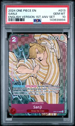 2024 ONE PIECE ENGLISH VERSION 1ST ANNIVERSARY SET #013 SANJI PSA 10 - Image 1
