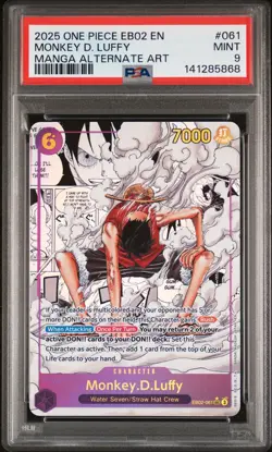 2025 ONE PIECE MANGA ALT ART EB02-061 ANIME 25TH COLL- MONKEY D. LUFFY PSA 9 - Image 1