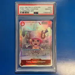 2024 One Piece OP08 EN TONY TONY CHOPPER ALTERNATE ART #007 PSA 10 GEM - Image 1