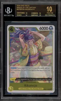 One Piece CCG Kikunojo Wings of the Captain OP06-104 BGS 10 BLACK LABEL - Image 1