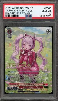 Weiss Schwarz "Wonderland" Alice SSP Stamp NIK/S117-E060SSP SSP PSA 10 Gem Mint - Image 1