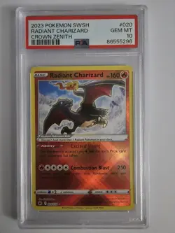 Pokemon TCG Radiant Charizard Crown Zenith Holo Card 020/159 PSA 10 - Image 1