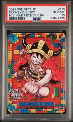 2025 ONE PIECE JPN PREM CARD COLL -ONE PIECE DAY'25- #110 MONKEY D. LUFFY PSA 10 - Image 1
