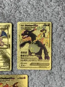 Set of 5 Charizard Gold Foil Fan Art Display Cards NM! - Image 4