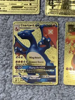Set of 5 Charizard Gold Foil Fan Art Display Cards NM! - Image 5
