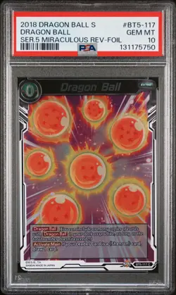 2018 DRAGON BALL SUPER CARD GAME SER 5 MIRACULOUS REVIVAL DRAGON BALL PSA 10 - Image 1
