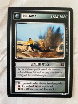 Star Trek CCG 1E Mirror,Mirror ARTILLERY ATTACK RARE Card NEVER PLAYED - Image 1