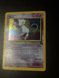 Vintage 1999 Mew Holo Black Star Rare WOTC Movie Promo 9 Pokemon Card LP - Image 1