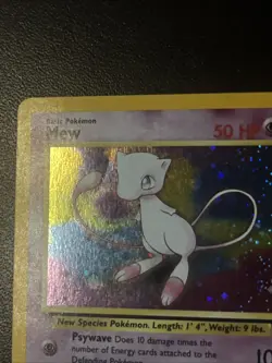 Vintage 1999 Mew Holo Black Star Rare WOTC Movie Promo 9 Pokemon Card LP - Image 3