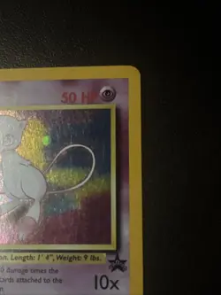 Vintage 1999 Mew Holo Black Star Rare WOTC Movie Promo 9 Pokemon Card LP - Image 4