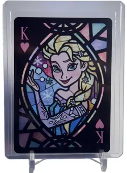 Elsa 2021 Tenyo Disney Frozen Stained Glass Playing Card W/Top Loader - Image 1
