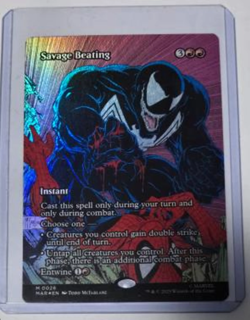 Savage Beating Foil Marvel's Spider-Man MTG Magic The Gathering - Image 1