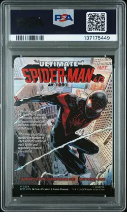 2025 MTG MARVEL'S BORDERLESS-FOIL MILES MORALES/ULTIMATE SPIDER-MAN PSA 9 - Image 2