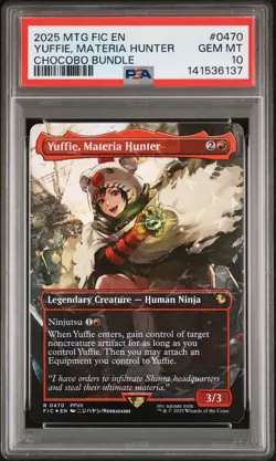 2025 MTG FINAL FANTASY COMMANDER CHOCOBO BUNDLE YUFFIE MATERIA HUNTER PSA 10 - Image 1