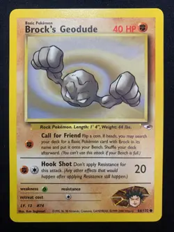 BROCK'S GEODUDE - 066/132 - GYM HEROES - POKEMON CARD - LP - Image 1