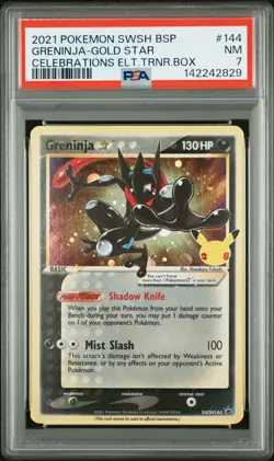 2021 POKEMON SWSH CELEBRATIONS ETB #144 GRENINJA-GOLD STAR PSA 7 - Image 1