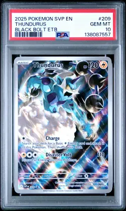 2025 POKEMON SVP EN-SV BLACK BOLT ETB PROMO #209 THUNDURUS PSA 10 - Image 1