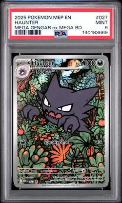 2025 POKEMON MEP MEGA GENGAR EX MEGA BATTLE DECK #027 HAUNTER PSA 9 - Image 1
