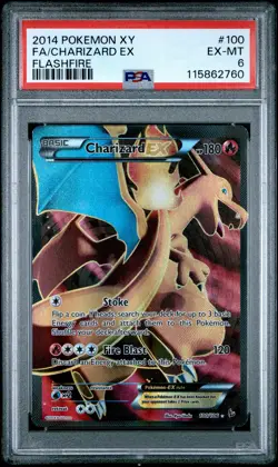 2014 POKEMON XY FLASHFIRE #100 FULL ART/CHARIZARD EX PSA 6 - Image 1