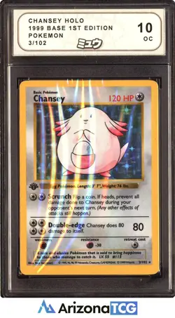 Pokemon 1999 Chansey 3/102 Holo Base Set 1st Edition 10 Off Center MEW 10 - Image 1
