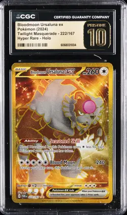2024 POKEMON TWILIGHT MASQUERADE HYPER BLOODMOON URSALUNA EX CGC 10 PRISTINE - Image 1