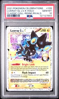 2021 POKEMON CELEBRATIONS CLASSIC COLLECTION #109 LUXRAY GL LV.X-HOLO PSA 10 - Image 1