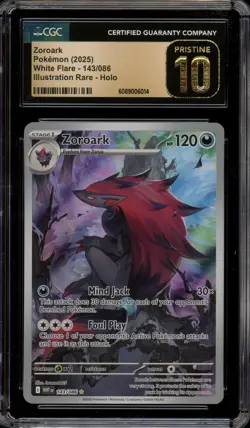 Pokemon Zoroark White Flare Illustration Rare #143 CGC 10 Pristine - Image 1