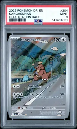 2025 POKEMON DRI EN-DESTINED RIVALS ILLUSTRATION RARE #204 KANGASKHAN PSA 9 - Image 1