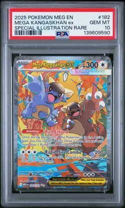 2025 POKEMON MEG SPECIAL ILLUSTRATION RARE #182 MEGA KANGASKHAN EX PSA 10 - Image 1