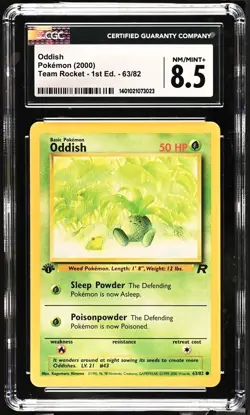 2000 Pokemon Team Rocket 1st Edition Oddish #63 CGC 8.5 NM/Mint+ - Image 1