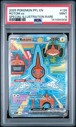 2025 POKEMON PFL EN-PHANTASMAL FLAMES SPECIAL ILLUSTRATION RARE ROTOM EX PSA 9 - Image 1