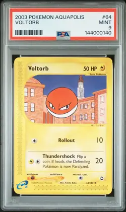 2003 POKEMON AQUAPOLIS #64 VOLTORB PSA 9 - Image 1