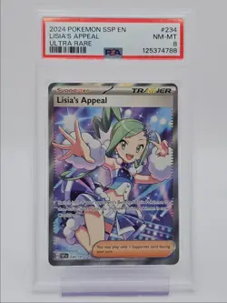 LISIA'S APPEAL 2024 POKEMON SURGING SPARKS ULTRA RARE 234/191 PSA 8 Q0004 - Image 1