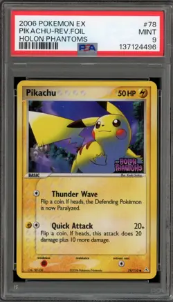 Pokemon Pikachu EX Holon Phantoms Reverse Holo #78 PSA 9 Mint - Image 1