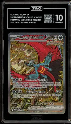 Pokemon Roaring Moon ex Prismatic Evolutions SIR #162 TAG 10 Gem Mint - Image 1